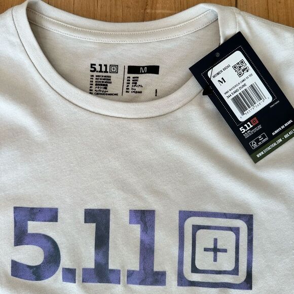 NWT 5.11 Women's Logo Short Sleeve Tee Sand Dune Size Medium - Picture 2 of 5